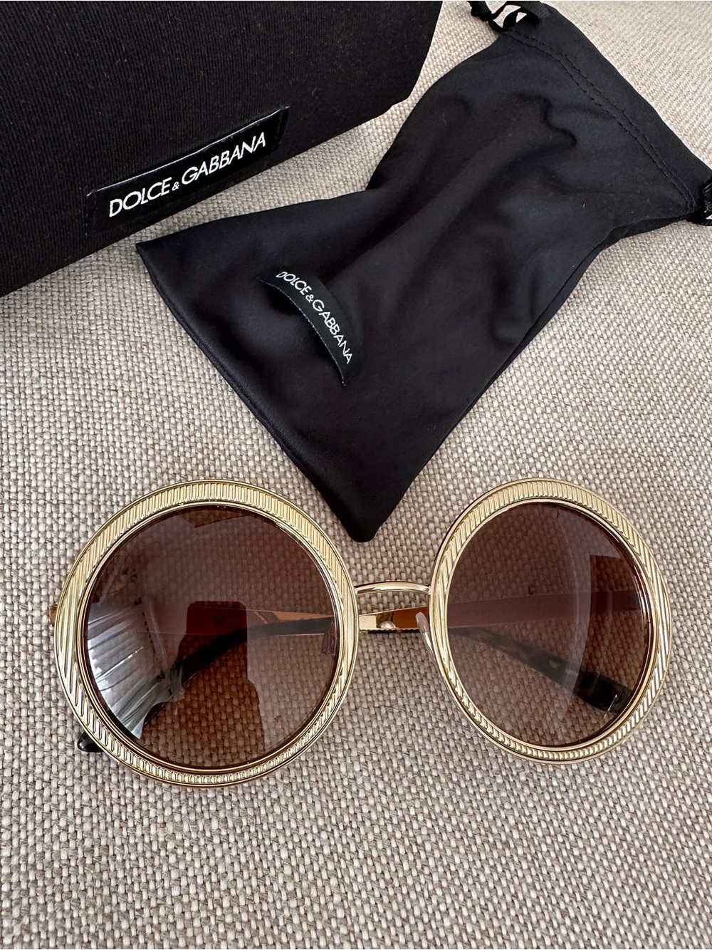 Dolce & Gabbana Gold Tone/Havana DG2179 Round Sunglasses
